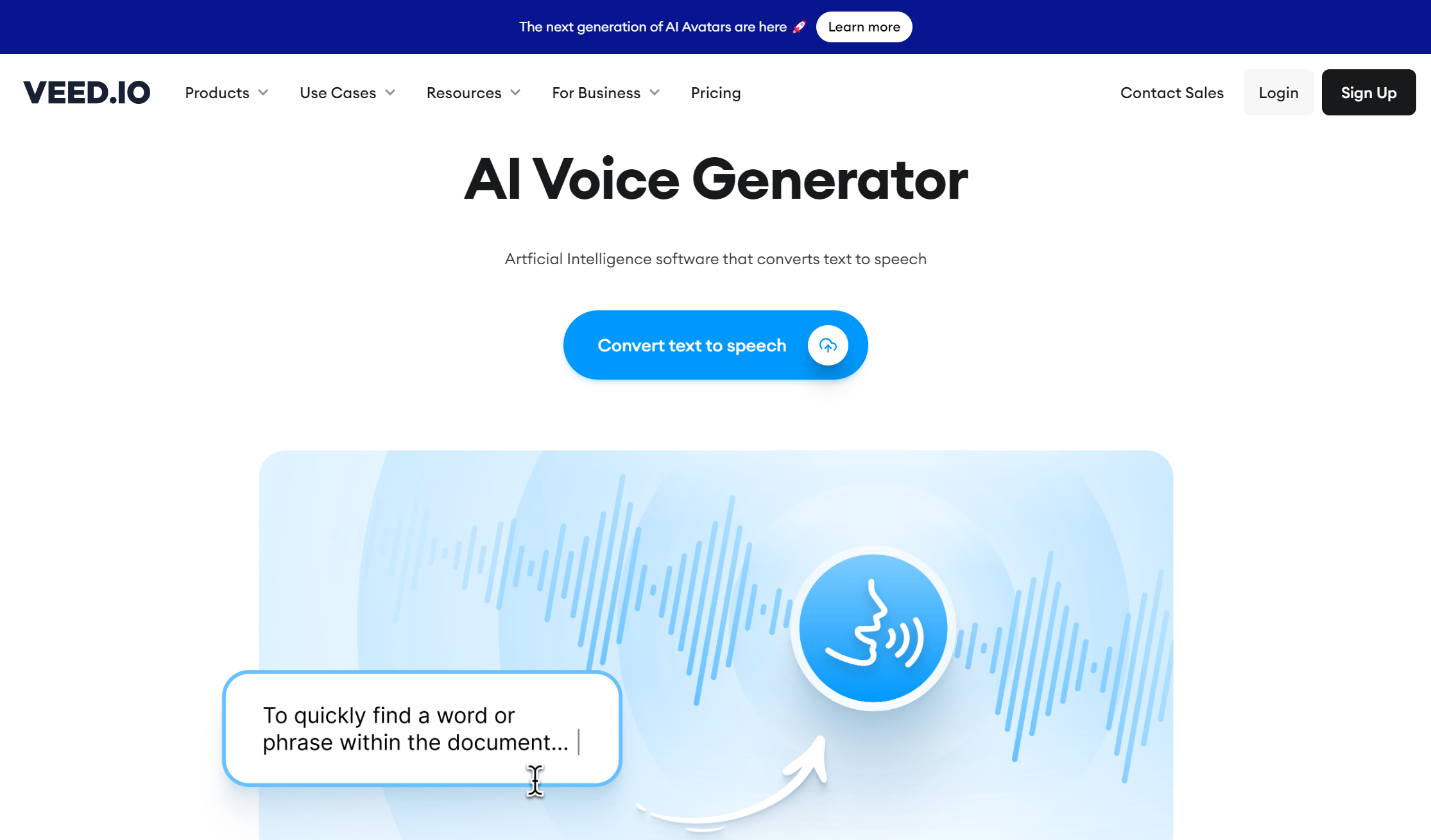 Veed AI Tool for Voice Generation